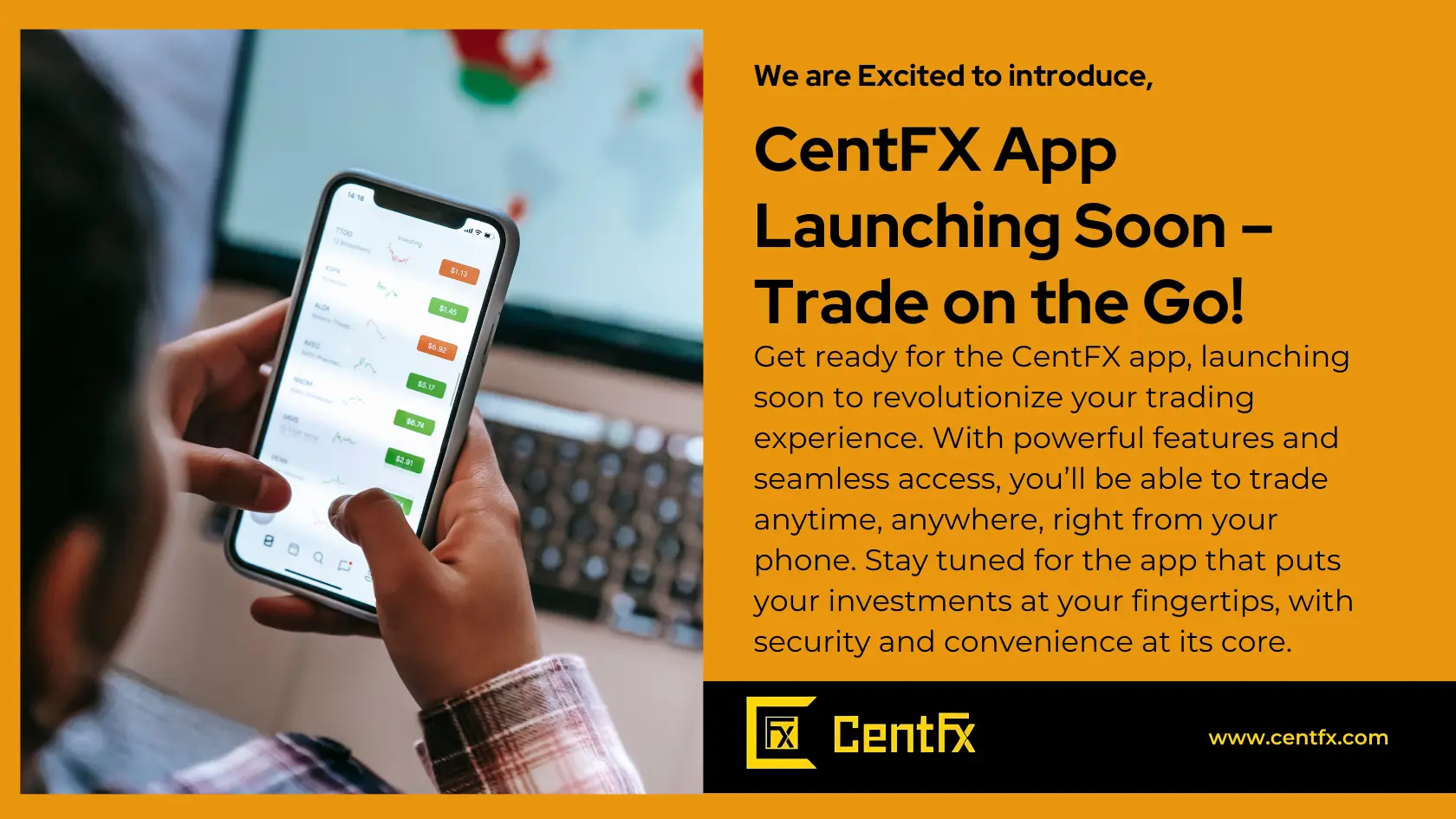 CentFX رونمایی از اپلیکیشن به زودی